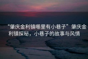 “肇慶金利鎮哪里有小巷子”肇慶金利鎮探秘，小巷子的故事與風(fēng)情