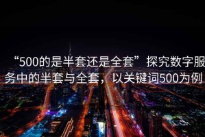 “500的是半套還是全套”探究數字服務(wù)中的半套與全套，以關(guān)鍵詞500為例