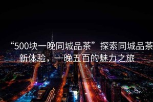 “500塊一晚同城品茶”探索同城品茶新體驗，一晚五百的魅力之旅