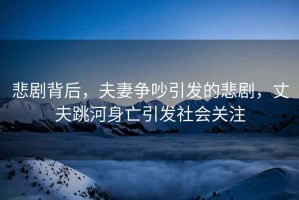 悲劇背后，夫妻爭吵引發(fā)的悲劇，丈夫跳河身亡引發(fā)社會(huì )關(guān)注