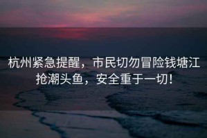 杭州緊急提醒，市民切勿冒險錢(qián)塘江搶潮頭魚(yú)，安全重于一切！