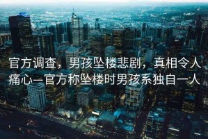 官方調查，男孩墜樓悲劇，真相令人痛心—官方稱(chēng)墜樓時(shí)男孩系獨自一人