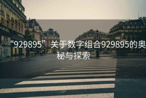 “929895”關(guān)于數字組合929895的奧秘與探索