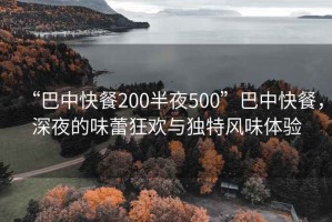 “巴中快餐200半夜500”巴中快餐，深夜的味蕾狂歡與獨特風(fēng)味體驗