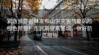 緊急預警吉林發(fā)布山洪災害氣象風(fēng)險橙色預警！市民需提高警惕，做好防范措施