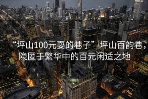 “坪山100元耍的巷子”坪山百韻巷，隱匿于繁華中的百元閑適之地