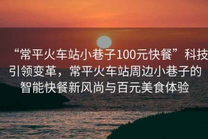 “常平火車(chē)站小巷子100元快餐”科技引領(lǐng)變革，常平火車(chē)站周邊小巷子的智能快餐新風(fēng)尚與百元美食體驗
