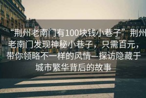 “荊州老南門(mén)有100塊錢(qián)小巷子”荊州老南門(mén)發(fā)現神秘小巷子，只需百元，帶你領(lǐng)略不一樣的風(fēng)情—探訪(fǎng)隱藏于城市繁華背后的故事