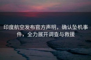 印度航空發(fā)布官方聲明，確認墜機事件，全力展開(kāi)調查與救援