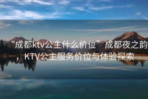 “成都ktv公主什么價(jià)位”成都夜之韻，KTV公主服務(wù)價(jià)位與體驗探索