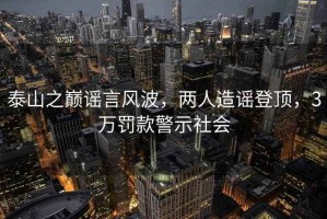 泰山之巔謠言風(fēng)波，兩人造謠登頂，3萬(wàn)罰款警示社會(huì )