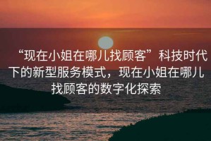 “現在小姐在哪兒找顧客”科技時(shí)代下的新型服務(wù)模式，現在小姐在哪兒找顧客的數字化探索