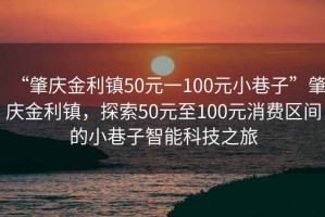 “肇慶金利鎮50元一100元小巷子”肇慶金利鎮，探索50元至100元消費區間的小巷子智能科技之旅