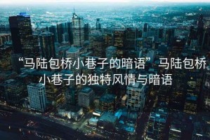 “馬陸包橋小巷子的暗語(yǔ)”馬陸包橋小巷子的獨特風(fēng)情與暗語(yǔ)