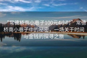“常德橋南小巷子100元4小時(shí)”常德橋南小巷子中的秘密，一場(chǎng)關(guān)于時(shí)間與金錢(qián)的探尋之旅