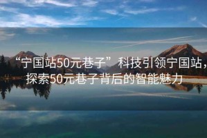 “寧國站50元巷子”科技引領(lǐng)寧國站，探索50元巷子背后的智能魅力
