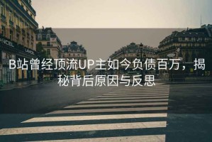 B站曾經(jīng)頂流UP主如今負債百萬(wàn)，揭秘背后原因與反思