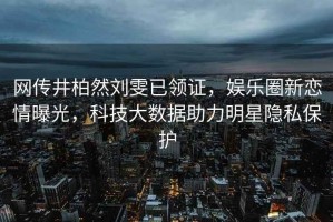 網(wǎng)傳井柏然劉雯已領(lǐng)證，娛樂(lè )圈新戀情曝光，科技大數據助力明星隱私保護