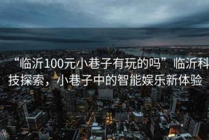 “臨沂100元小巷子有玩的嗎”臨沂科技探索，小巷子中的智能娛樂(lè )新體驗