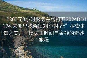 “300元3小時(shí)服務(wù)在線(xiàn)打開(kāi)2024DD1124.去哪里找合適24小時(shí).cc”探索未知之美，一場(chǎng)關(guān)于時(shí)間與金錢(qián)的奇妙旅程