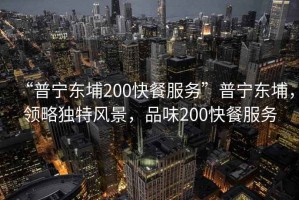 “普寧東埔200快餐服務(wù)”普寧東埔，領(lǐng)略獨特風(fēng)景，品味200快餐服務(wù)