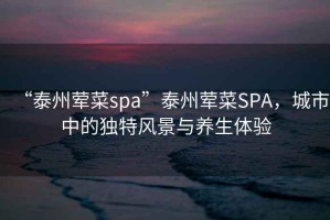 “泰州葷菜spa”泰州葷菜SPA，城市中的獨特風(fēng)景與養生體驗