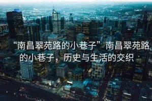 “南昌翠苑路的小巷子”南昌翠苑路的小巷子，歷史與生活的交織