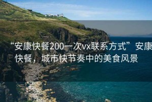 “安康快餐200一次vx聯(lián)系方式”安康快餐，城市快節奏中的美食風(fēng)景
