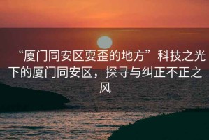 “廈門(mén)同安區耍歪的地方”科技之光下的廈門(mén)同安區，探尋與糾正不正之風(fēng)