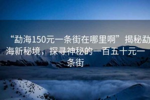 “勐海150元一條街在哪里啊”揭秘勐海新秘境，探尋神秘的一百五十元一條街