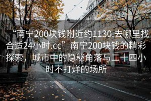 “南寧200塊錢(qián)附近約1130.去哪里找合適24小時(shí).cc”南寧200塊錢(qián)的精彩探索，城市中的隱秘角落與二十四小時(shí)不打烊的場(chǎng)所