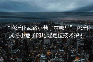“臨沂化武路小巷子在哪里”臨沂化武路小巷子的地理定位技術(shù)探索