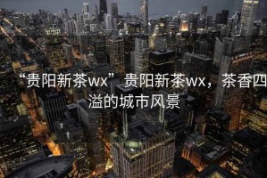 “貴陽(yáng)新茶wx”貴陽(yáng)新茶wx，茶香四溢的城市風(fēng)景