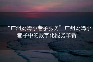 “廣州荔灣小巷子服務(wù)”廣州荔灣小巷子中的數字化服務(wù)革新