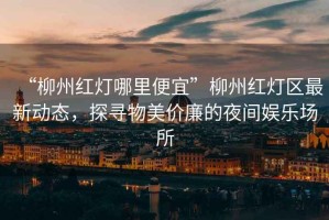 “柳州紅燈哪里便宜”柳州紅燈區最新動(dòng)態(tài)，探尋物美價(jià)廉的夜間娛樂(lè )場(chǎng)所