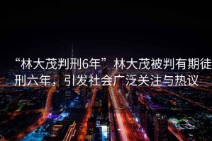 “林大茂判刑6年”林大茂被判有期徒刑六年，引發(fā)社會(huì )廣泛關(guān)注與熱議