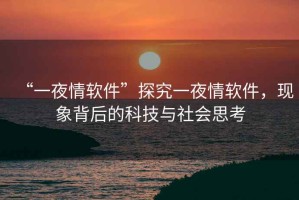 “一夜情軟件”探究一夜情軟件，現象背后的科技與社會(huì )思考