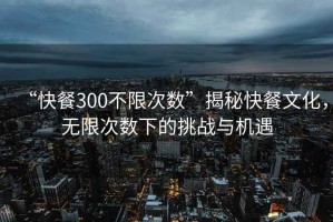 “快餐300不限次數”揭秘快餐文化，無(wú)限次數下的挑戰與機遇