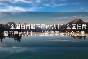 “全國掃黃最不嚴的城市”全國掃黃最不嚴的城市，監管漏洞與公眾反思