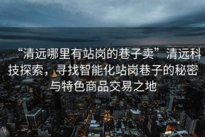 “清遠哪里有站崗的巷子賣(mài)”清遠科技探索，尋找智能化站崗巷子的秘密與特色商品交易之地