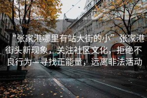 “張家港哪里有站大街的小”張家港街頭新現象，關(guān)注社區文化，拒絕不良行為—尋找正能量，遠離非法活動(dòng)