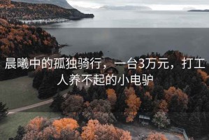 晨曦中的孤獨騎行，一臺3萬(wàn)元，打工人養不起的小電驢