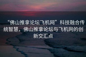 “佛山推拿論壇飛機網(wǎng)”科技融合傳統智慧，佛山推拿論壇與飛機網(wǎng)的創(chuàng  )新交匯點(diǎn)