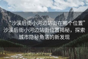 “沙溪后街小河邊站街在哪個(gè)位置”沙溪后街小河邊站街位置揭秘，探索城市隱秘角落的新發(fā)現