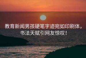 教育新聞男孩硬筆字跡宛如印刷體，書(shū)法天賦引網(wǎng)友驚嘆！