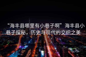 “海豐縣哪里有小巷子啊”海豐縣小巷子探秘，歷史與現代的交織之美