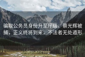 騙取公務(wù)員身份升至廳級，蔡光輝被捕，正義終將到來(lái)，不法者無(wú)處遁形