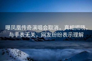曝鳳凰傳奇演唱會(huì )取消，真相揭曉，與手表無(wú)關(guān)，網(wǎng)友紛紛表示理解