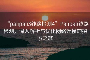 “palipali3線(xiàn)路檢測4”P(pán)alipali線(xiàn)路檢測，深入解析與優(yōu)化網(wǎng)絡(luò )連接的探索之旅