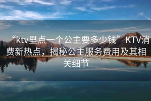 “ktv里點(diǎn)一個(gè)公主要多少錢(qián)”KTV消費新熱點(diǎn)，揭秘公主服務(wù)費用及其相關(guān)細節